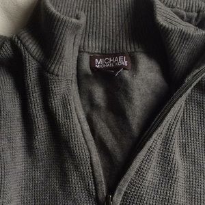 Men’s cotton Michael Kors zip sweater grey
